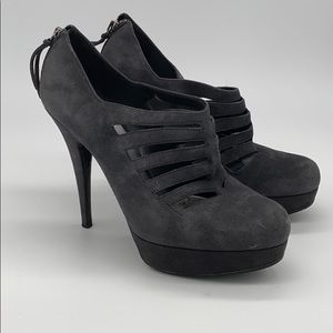 Gorg Gray Suede Miu Miu Ankle Booties sz 38